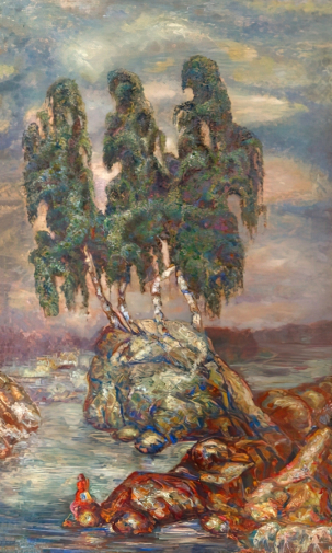 Денисов Василий Иванович. Русь. Волжский мотив. Холст, масло. 95х156. 1913. Краснодарский краевой художественный музей имени Ф.А.Коваленко.