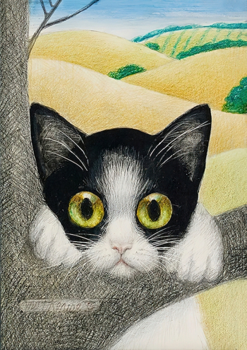 Маргарет Кин. Джози. Картон, масло. 17,8х12,7. 1995. Частная коллекция.