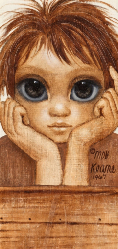 Маргарет Кин. Маленький мальчик. Доска, масло. 20х10. 1967. Частная коллекция.