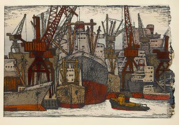 Корсаков Леонид Михайлович. Мурманск. Бумага, энкаустика. 50х70. 1980. Государственный музейно-выставочный центр РОСИЗО.