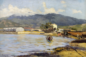 Крылов Иван Иванович. Новороссийск. Холст на картоне, масло. 25,1х36,5. 1890-е. Ростовский областной музей изобразительных искусств.