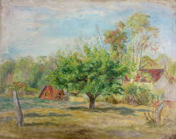 Белякова Екатерина Михайловна. Сад с фруктовыми деревьями. Холст, масло. 51х64,5. 1930-е. Государственный историко-художественный музей Новый Иерусалим.