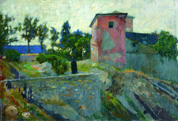 Комаров Василий Иванович. Итальянский пейзаж. Холст на картоне, масло. 44х65. 1912. Государственный мемориальный историко-художественный и природный музей-заповедник В.Д.Поленова.
