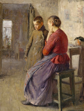 Батюков Исаак Полиевктович. К сыну. Холст, масло. 77,5х60,8. 1900. Государственный музей изобразительных искусств Республики Татарстан.