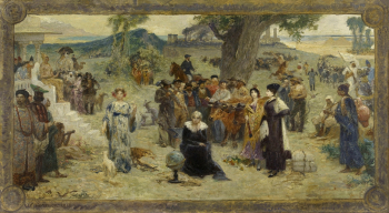 Фернан Кормон. Пять континентов. Эскиз росписи. Холст, масло. 65х118. 1919. Малый дворец (Париж).