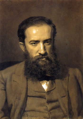 Репин Илья Ефимович. Портрет М.В.Прахова. Бумага, соус, белила. 57х45. 1866. Киевский музей русского искусства.