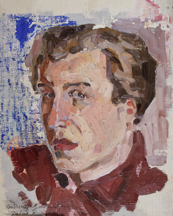 Бурлюк Давид Давидович. Автопортрет. Холст, масло. 26,3х21,2. 1910-е. Пермская государственная художественная галерея.
