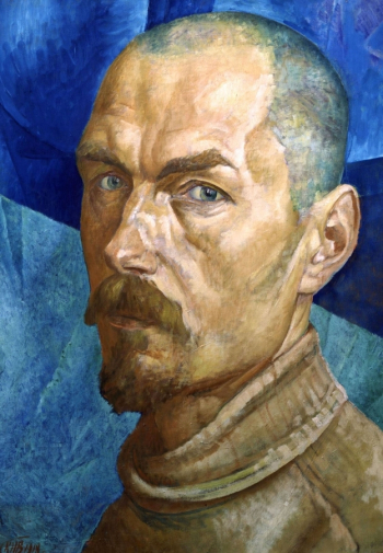 Петров-Водкин Кузьма Сергеевич. Автопортрет. Холст, масло. 71х58. 1918. Государственный Русский музей.