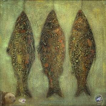 Григорян Юрий Суренович. Рыбы. Холст, масло. 78х78. 1997. Частное собрание.