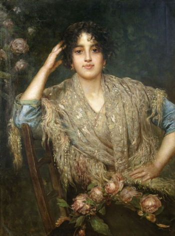 Харламов Алексей Алексеевич. Портрет южанки с шалью. Холст, масло. 105х73. Частное собрание.