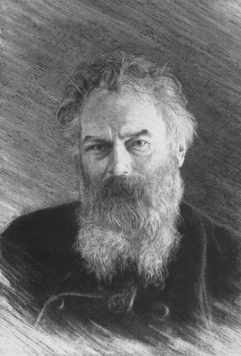Шишкин Иван Иванович. Автопортрет. Бумага, офорт. 24х17. 1886. Государственный Русский музей.