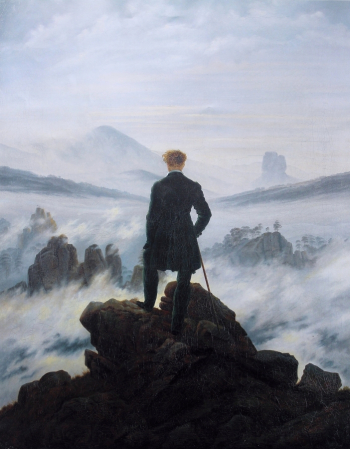 Каспар Давид Фридрих. Странник у туманного моря. Холст, масло. 98х74. 1818. Гамбургский кунстхалле.
