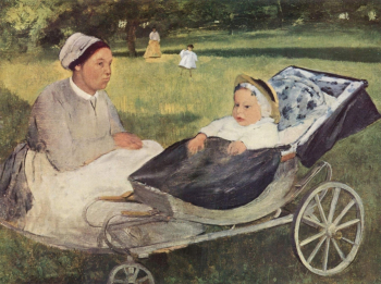 Эдгар Дега. Ребёнок с гувернанткой. Доска, масло. 30х40. 1870. Частное собрание.
