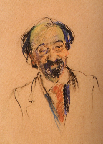 Виноградов Сергей Арсеньевич. Портрет М.Х.Аладжалова. Бумага, карандаш, восковые карандаши. 18х13. 1910-е. Государственная Третьяковская галерея.