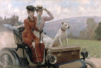 Юлиус Леблан Стюарт. Поездка через Булонский лес. Холст, масло. 1901. Национальный музей автомобилей и туризма (Франция).