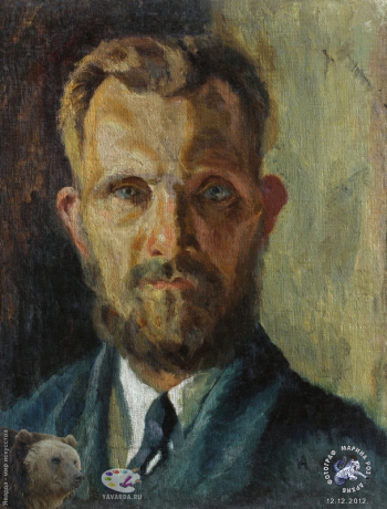 Вуцен Альберт Янович. Автопортрет. Холст, масло. 33,5х41,5. Примерно 1943. Собрание семьи художника.