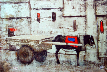 Григорян Юрий Юрьевич. Повозка. Холст, масло. 37х59. 2000. Московский музей современного искусства.