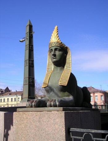 Соколов Павел Петрович. Сфинкс (северо-западный). Чугун, бронза, гранит. 1826. Египетский мост, Санкт-Петербург.