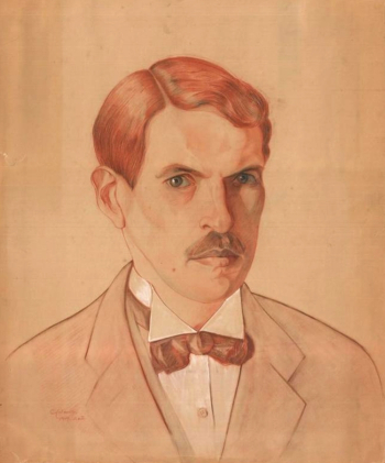 Лобанов Сергей Иванович. Автопортрет. Бумага, карандаш, сангина. 49х40. 1919. Астраханская картинная галерея имени П.М.Догадина.