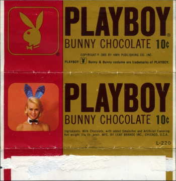 Упаковка шоколадных конфет Playboy. 1965. Неизвестный фотограф.