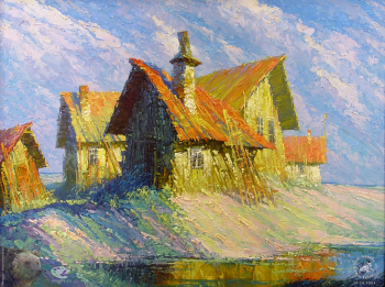 Севостьянов Сергей Викторович. Село Золотарёвка. Холст, масло. 60х80. 2003. Частное собрание.