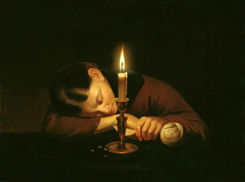 Заболотский Пётр Петрович. Уснула. Холст, масло. 40х51. 1867. Кисловодский мемориальный музей-усадьба художника Н.А.Ярошенко.