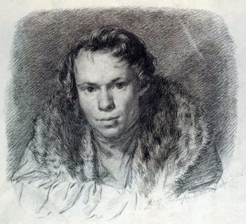 Заболотский Пётр Ефимович. Автопортрет. Бумага, карандаш. 21,9х34,5. 1827. Государственный музей изобразительных искусств имени А.С.Пушкина.