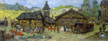 Сторожевая застава Митин бор. Эскиз к картине.