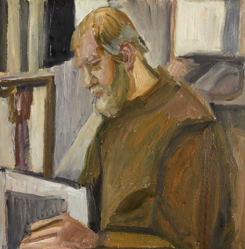 Андронов Николай Иванович. Васнецов Андрей Владимирович. Картон, масло. 51х51. 1967. Государственный историко-художественный и литературный Музей-заповедник Абрамцево.