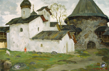 Псков. Церковь Покрова (от пролома).