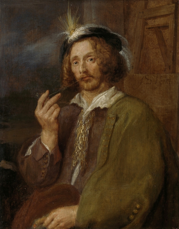 Ян Давидс де Хем (Jan Davidsz. de Heem). Автопортрет. Доска, масло. 24х19. 1630-1650. Рейксмюсеум.