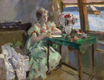Коровин Константин Алексеевич. У окна. Холст, масло. 67х88. 1918. Частная коллекция.