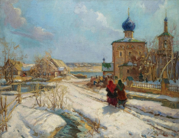 Лапшин Георгий Александрович. Ранняя весна. Холст, масло. 115х147. 1928. Частное собрание.