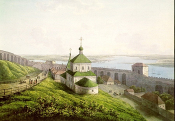 Мартынов Андрей Ефимович. Церковь святого Симеона Столпника. Нижегородский Кремль. Бумага, акварель. 40,2х52. 1806. Частное собрание.