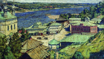 Петровичев Пётр Иванович. Провинция. Плёс на Волге. Холст, масло. 49х86. 1914. Государственная Третьяковская галерея.