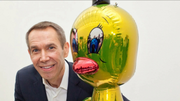 Слева - Джефф Кунс (Jeff Koons). Неизвестный фотограф.