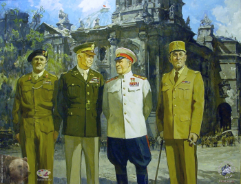 Главкомы союзнических армий стран антигитлеровской коалиции. Берлин. 1945 г.