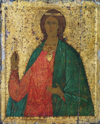 Дионисий. Икона `Святая великомученица Варвара`. Доска, темпера. 51,5х42. 15 век. Свято-Троицкая Сергиева Лавра.