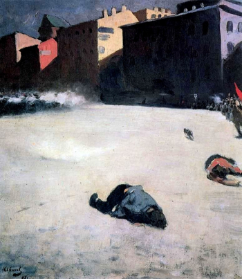 Иванов Сергей Васильевич. Расстрел. Холст, масло. 1905. Историко-мемориальный музей `Пресня`.