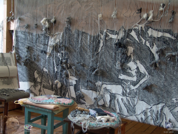 Мастерская. Работа в процессе создания. 2004. Фотограф Марина Роз.