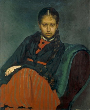 Репин Илья Ефимович. Портрет В.А.Шевцовой. Холст, масло. 83х67. 1869. Государственный Государственный Русский музей.