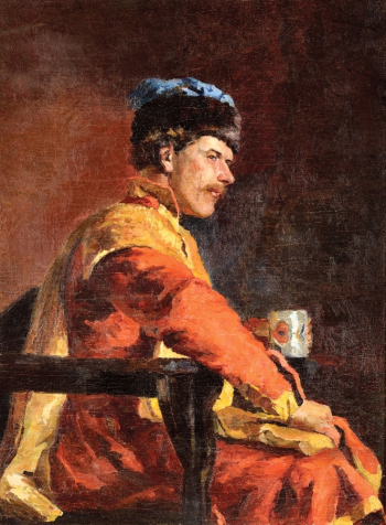 Евреинов Василий Васильевич. Мужской портрет. Холст, масло. 50х38. Конец 19-го века. Частное собрание.