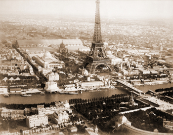 Парижская всемирная выставка 1889 года (Exposition Universelle - 1889). Фото с высоты птичьего полёта. Неизвестный фотограф.