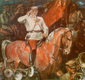 Борисов Альберт Иванович. Мы красные кавалеристы... Холст, масло. 150х150. Авторское собрание.