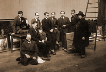 Рижская группа художников в 1930 году. Неизвестный фотограф.