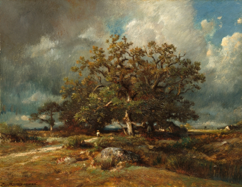 Жюль Дюпре. Старый дуб. Холст, масло. 32,1х41,5. 1870. Национальная галерея искусства (Вашингтон).