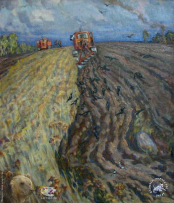 Борисов Альберт Иванович. Весна. Оргалит, масло. 120х100. 1990. Авторское собрание.