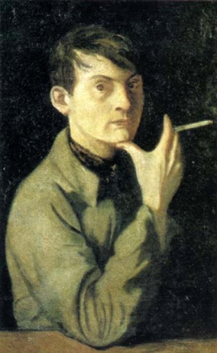 Синезубов Николай Владимирович. Автопортрет. Холст, масло. 71х43. 1947. Государственная Третьяковская галерея.