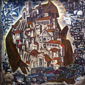 Борисов Альберт Иванович. Асиззи. Холст, масло. 120х120. 1968. Авторское собрание.