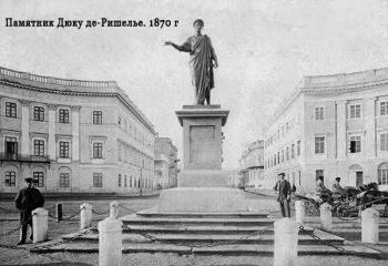 Памятник герцогу де Ришельё (Бронзовый дюк) в Одессе. Неизвестный фотограф.